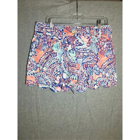 Womens Crown & Ivy Shorts Lettuce Hem Shelby Patterned Pastels Summer Spring - Picture 1 of 7